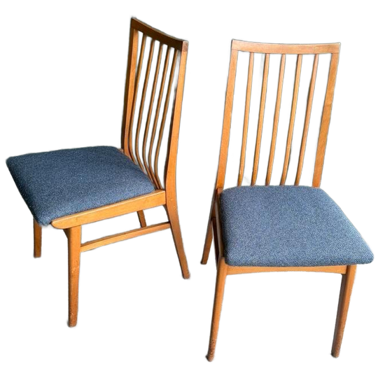 Mid-century Spijlen Stoelen Set/2 1