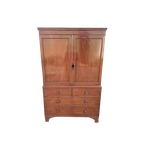 Antieke Engels Kabinet Mahonie Afm. 121X58Cm En 195Cm Hoog. thumbnail 1