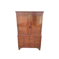 Antieke Engels Kabinet Mahonie Afm. 121X58Cm En 195Cm Hoog.