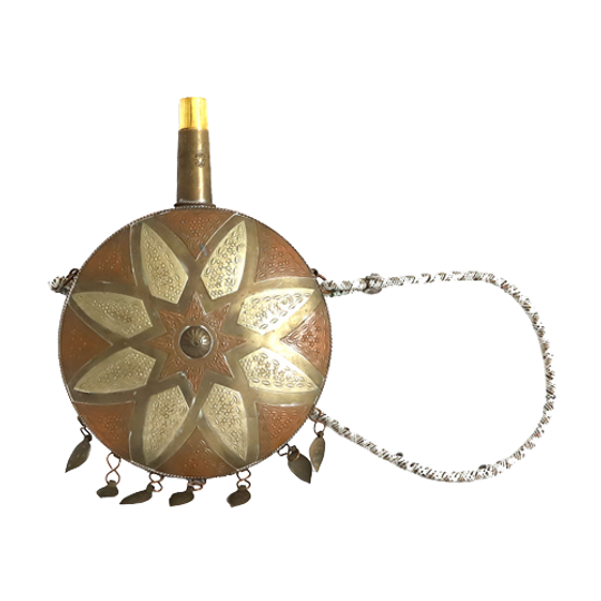 Vintage Antieke Oosterse Kruitbus Zonder Dop, Bohemian. 1