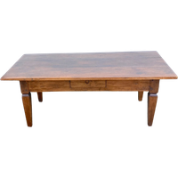 Stevige Teak Salontafel In Goede Staat, Met Lade 70 X 140 Cm