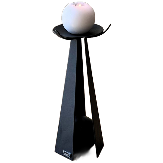 Vintage Brutalist Metal Candle Holder 1