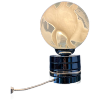 Vintage Mid Century Chromen Bureaulamp Met Glazen Bol