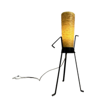 Kleine Vintage Vloerlamp Driepoot, Gietijzer, Fiberglas