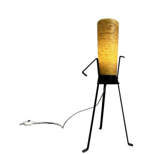 Kleine Vintage Vloerlamp Driepoot, Gietijzer, Fiberglas 1