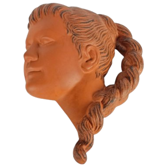 Achatit Cortendorf - Terracotta - Wandmasker - Keramisch Masker - Handarbeit - 50s 1