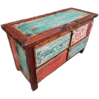 Kleurrijk Tv Meubel, Sidetable, Console Gemaakt Van Sloophou thumbnail 1