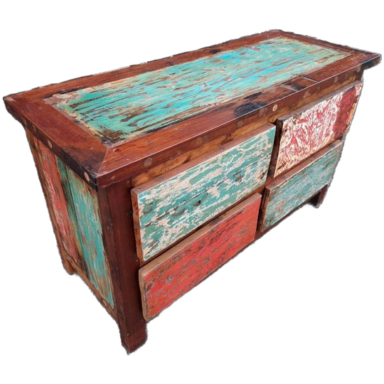 Kleurrijk Tv Meubel, Sidetable, Console Gemaakt Van Sloophou 1