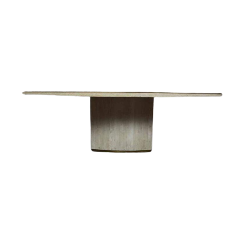 Travertine Dining Table By Jean Charles & Willy Rizzo, 1970'