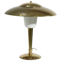 Patinated Brass Table Lamp In Style Of Paavo Tynell 1950S