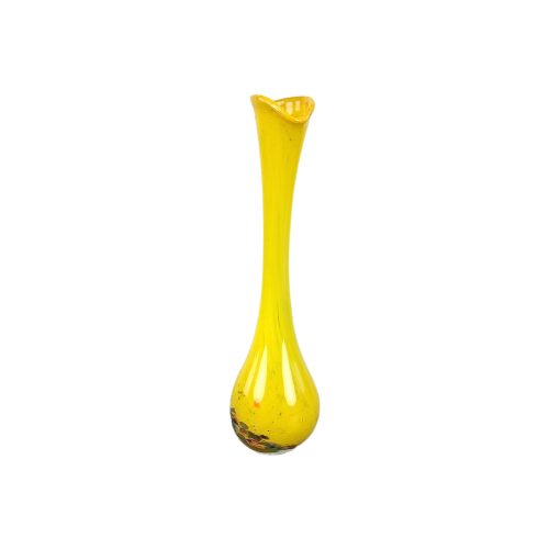 Vintage Gele Glazen Vaas / Soliflore