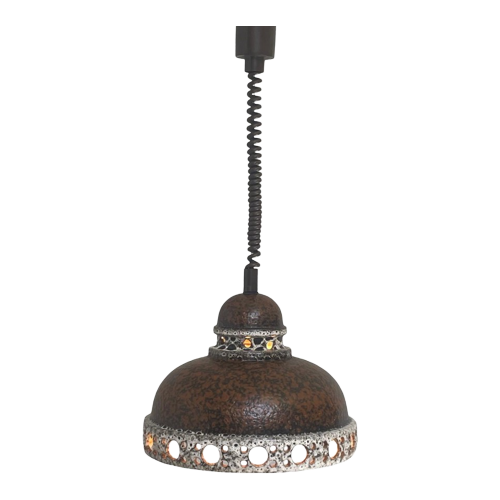 Fat Lava - Ufo Shaped Ceramic Hanging Pedant - Midcentury - Germany - Boho - Brown -