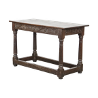 Antieke Engelse Side Table/haltafel Uit Begin 18e Eeuw Met Prachtige Details In Het Houtsnijwerk thumbnail 1