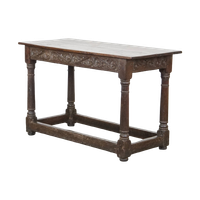 Antieke Engelse Side Table/haltafel Uit Begin 18e Eeuw Met Prachtige Details In Het Houtsnijwerk