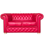 Brighton 2-zits Classic Chesterfield Bank – Rood, Leer thumbnail 1