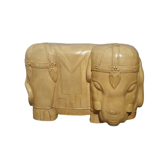 Decorative Wood And Resin Elephant Table / Stool 1