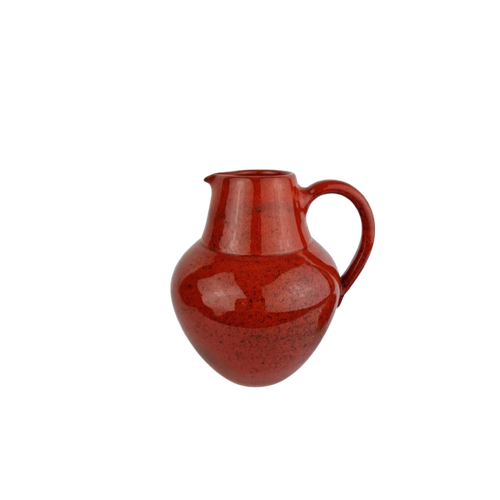 Allgauer Keramik Rode West Duitse Vintage Vaas / Kan 20 Cm