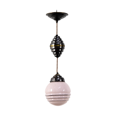 Antieke Art Deco Hanglamp Roze