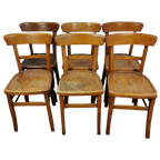 Vintage Houten Bistrostoelen, Café Stoelen, Eetkamerstoelen Set Prijs thumbnail 1