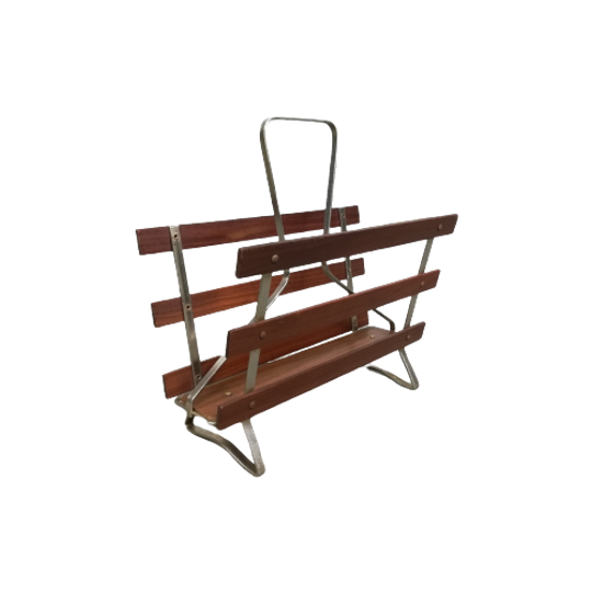 Vintage Houten Krantenrekje 1