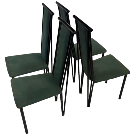 Vintage Eetkamerstoel Modern Design 80's Set Van Vier 1