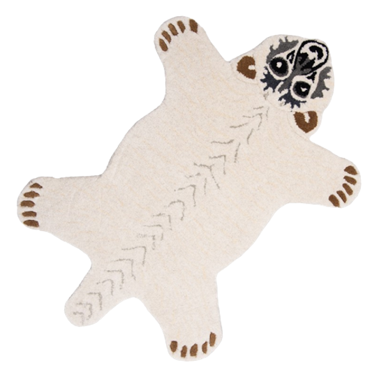Vloerkleed Ijsbeer 60x90 Cm Wit Wol - Clayre En Eef - Dieren Tapijt 1