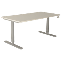 Solidesk Zit-Sta Bureau, Wit Blad, 160 X 80 Cm, Hoogte Verstelbaar D.M.V. Handslinger