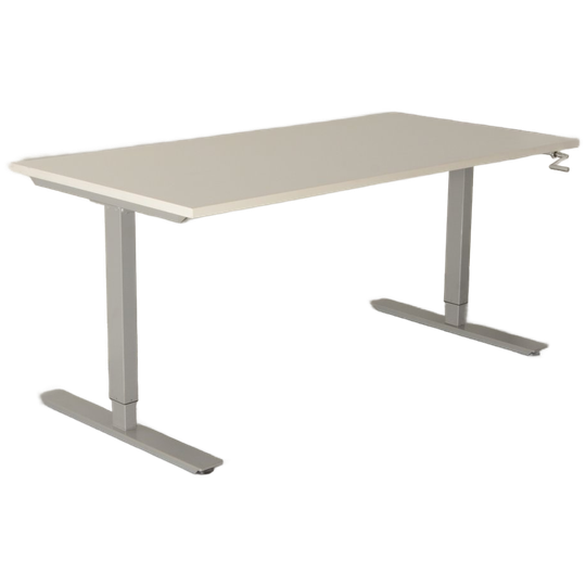 Solidesk Zit-sta Bureau, Wit Blad, 160 X 80 Cm, Hoogte Verstelbaar D.m.v. Handslinger 1