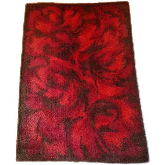 Vintage Vloerkleed Bruin Rood Jaren 70 Kleed 1