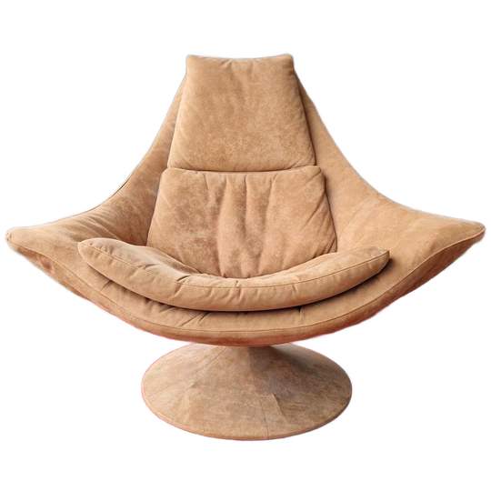 70's Vintage Draaifauteuil Leren Draaistoel 1