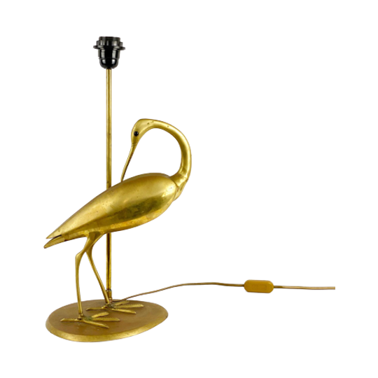 Hollywood Regency Messing Kraanvogel Tafellamp / Lampenvoet 1
