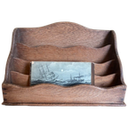 Postbakje Bureau Brievenbakje Eiken Art Deco 1930 Frans thumbnail 1