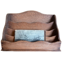 Postbakje Bureau Brievenbakje Eiken Art Deco 1930 Frans