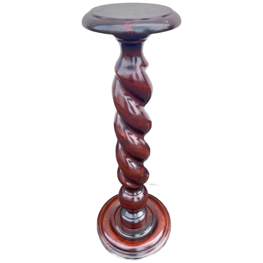 Klassieke Plantenzuil, Notenhout 93 Cm Hoog 1
