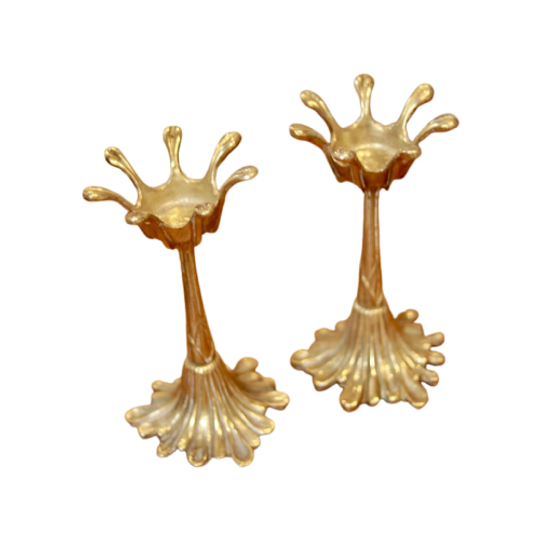 Paar Art Nouveau Messing Kandelaars 1