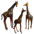 Set Mid-century Handgeschilderde Lederen Giraffen Xl 1970’s thumbnail 1