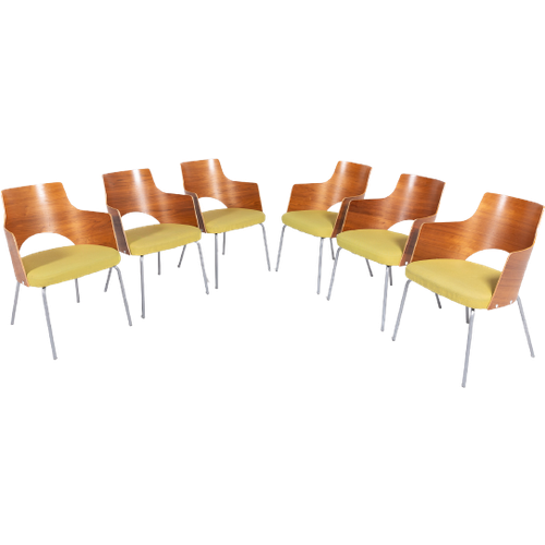 Set Of 6 Scandinavian Design ‘Cortina’ Shell/Club Chairs By Gunilla Allard