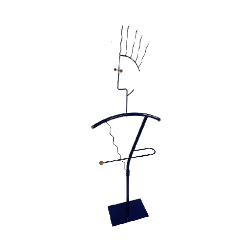 Memphis Style / Postmodern Design - Dressboy / Valet Stand - Metalic Blue - Unique Piece