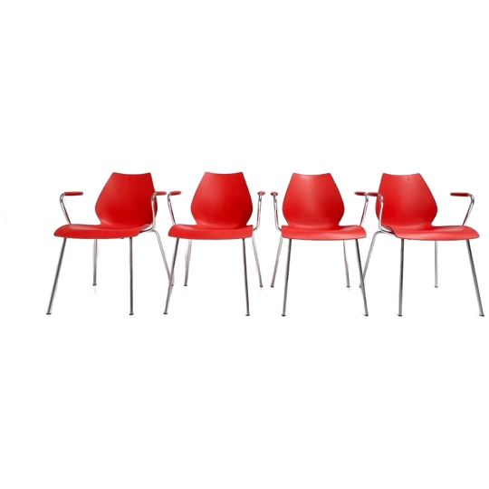 Set Van 4 Maui Kartell Stoelen Van Vico Magistretti, 1980'S 1