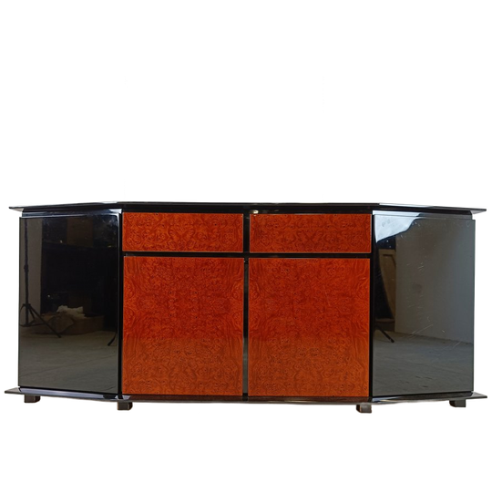 Vintage Burl Wood Credenza By Paul Michel, 1980s 1