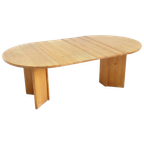 Vintage Deense Ronde Uitschuifbare Eettafel Tafel Massief Hout thumbnail 1