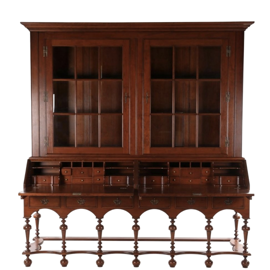 Klassieke Engelse Vitrinekast Boekenkast Secretaire 1