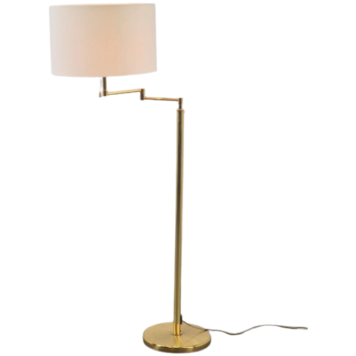 Vintage Vloerlamp Leeslamp Messing Regency Verstelbaar ’70