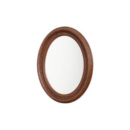 Vintage Italian Design Oval Wall Mirror / Spiegel, 1980S