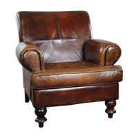 Royale Schapenleren Armchair/ Fauteuil Met Een Ontspannen Diepe Zit