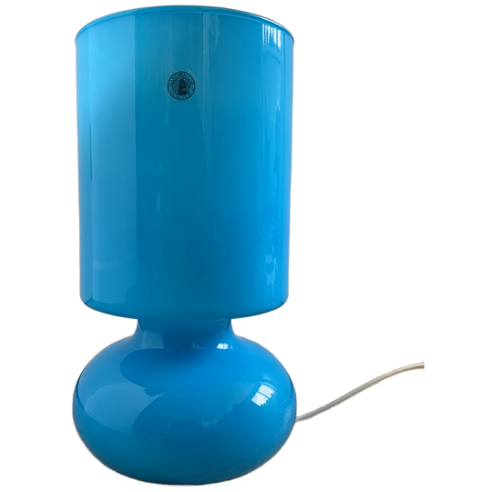 Vintage IKEA Lykta Mushroom Lamp Blauw / Turquoise - Handgemaakte Glas Tafellamp - Jaren 90 - Retro Lamp 1