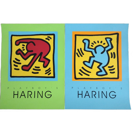 2x Keith Haring X Playboy Zeefdruk 60x45 Cm. 1