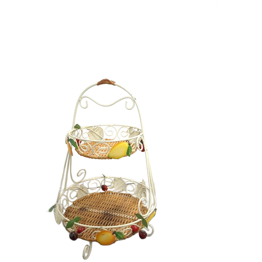 Wit Metalen Franse Etagère, Fruitmand 1