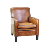 Comfortabele Schapenleren Armchair Met Een Strak Art Deco Design