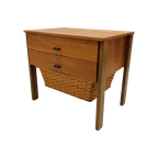 Sewing Cabinet With Reed Basket By Horn Collection, West Germany 1950S thumbnail 1